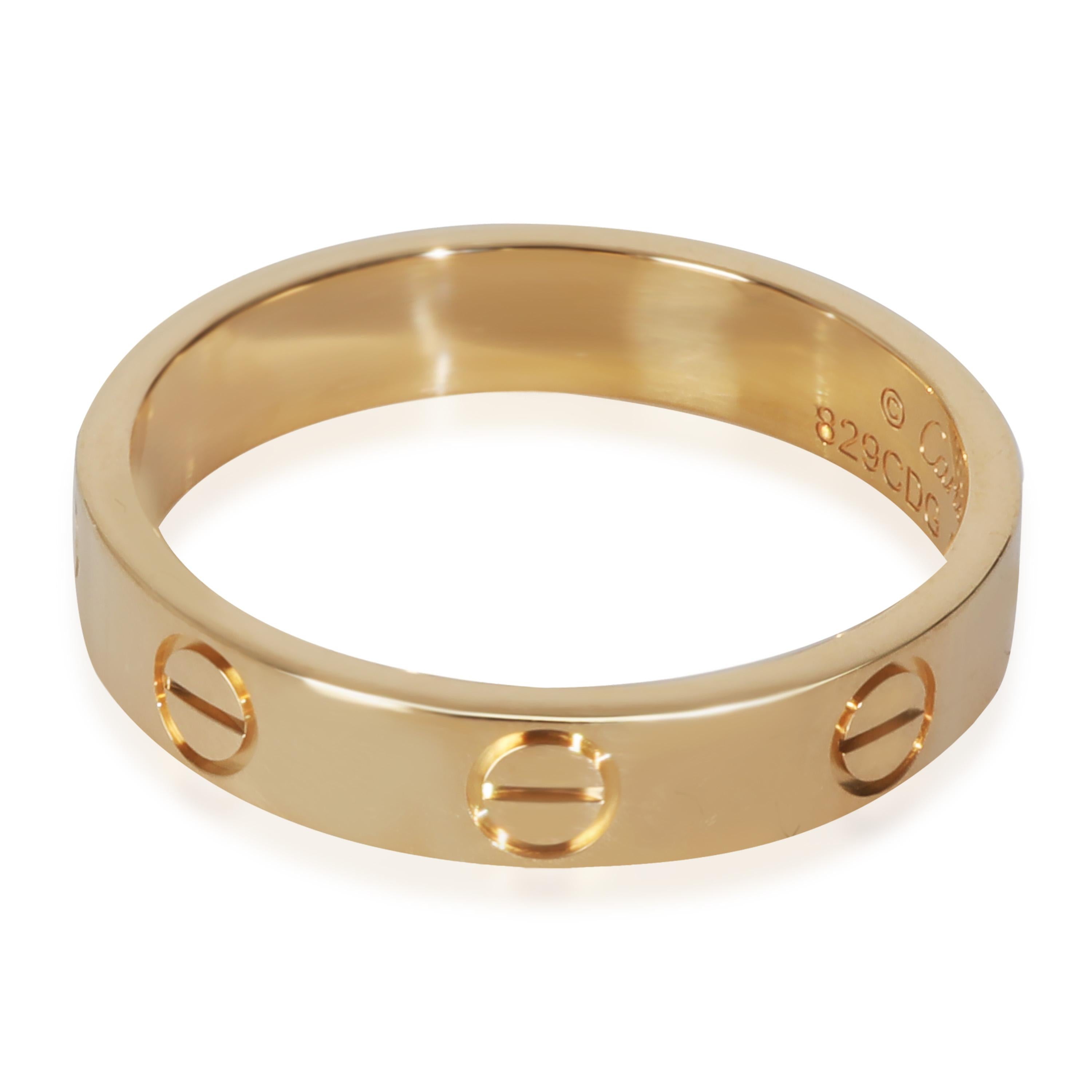 Cartier Yellow Gold Small Model Love Ring

PRIMARY DETAILS
SKU: 145849
Listing Title: Cartier Yellow Gold Small Model Love Ring
Condition Description: Cartier's Love collection is the epitome of iconic, from the recognizable designs to the history