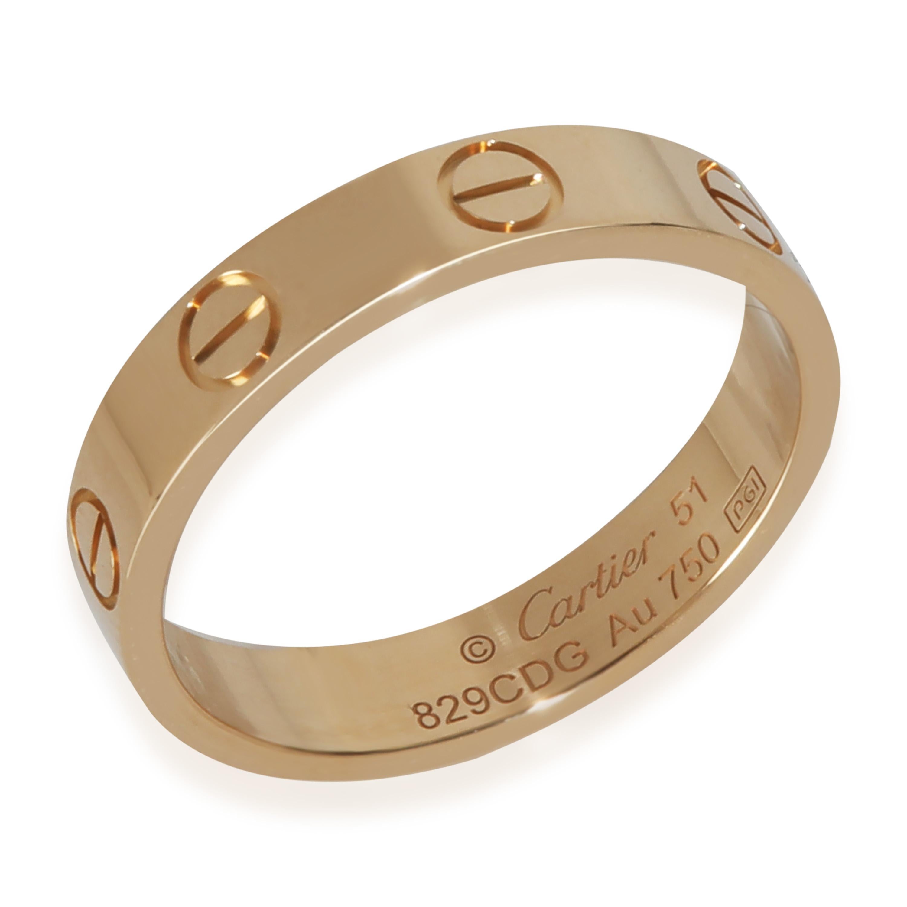 Cartier Yellow Gold Small Model Love Ring In condizioni ottime in vendita a New York, NY