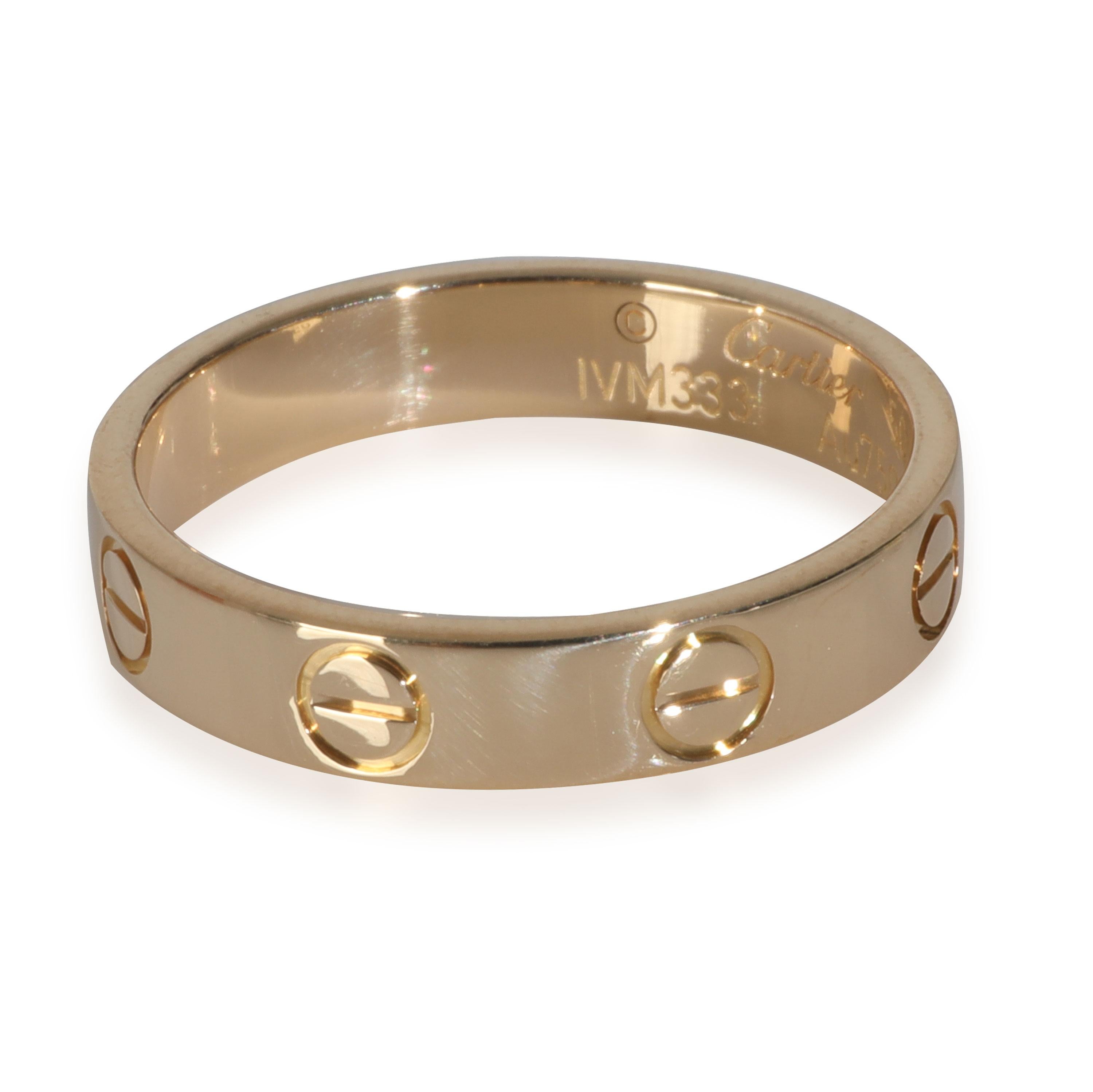 Bague Love en or jaune de Cartier, petit modèle Unisexe en vente