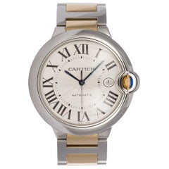 Cartier Yellow Gold Stainless Steel Ballon Bleu Automatic Wristwatch 