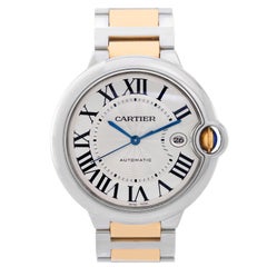 Cartier Yellow Gold Stainless Steel Ballon Bleu Large Automatic Wristwatch