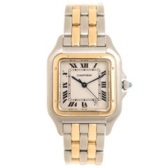 Cartier Yellow Gold Stainless Steel Panther Mid Size Quartz Wristwatch