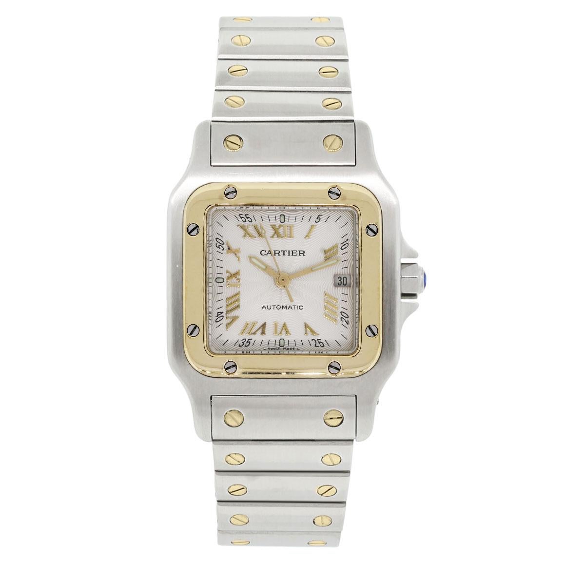 Women's or Men's Cartier yellow gold Stainless steel Santos Automatic Wristwatch