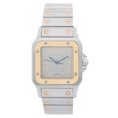 Cartier Yellow Gold Stainless Steel Santos Quartz Wristwatch Ref W20011C4