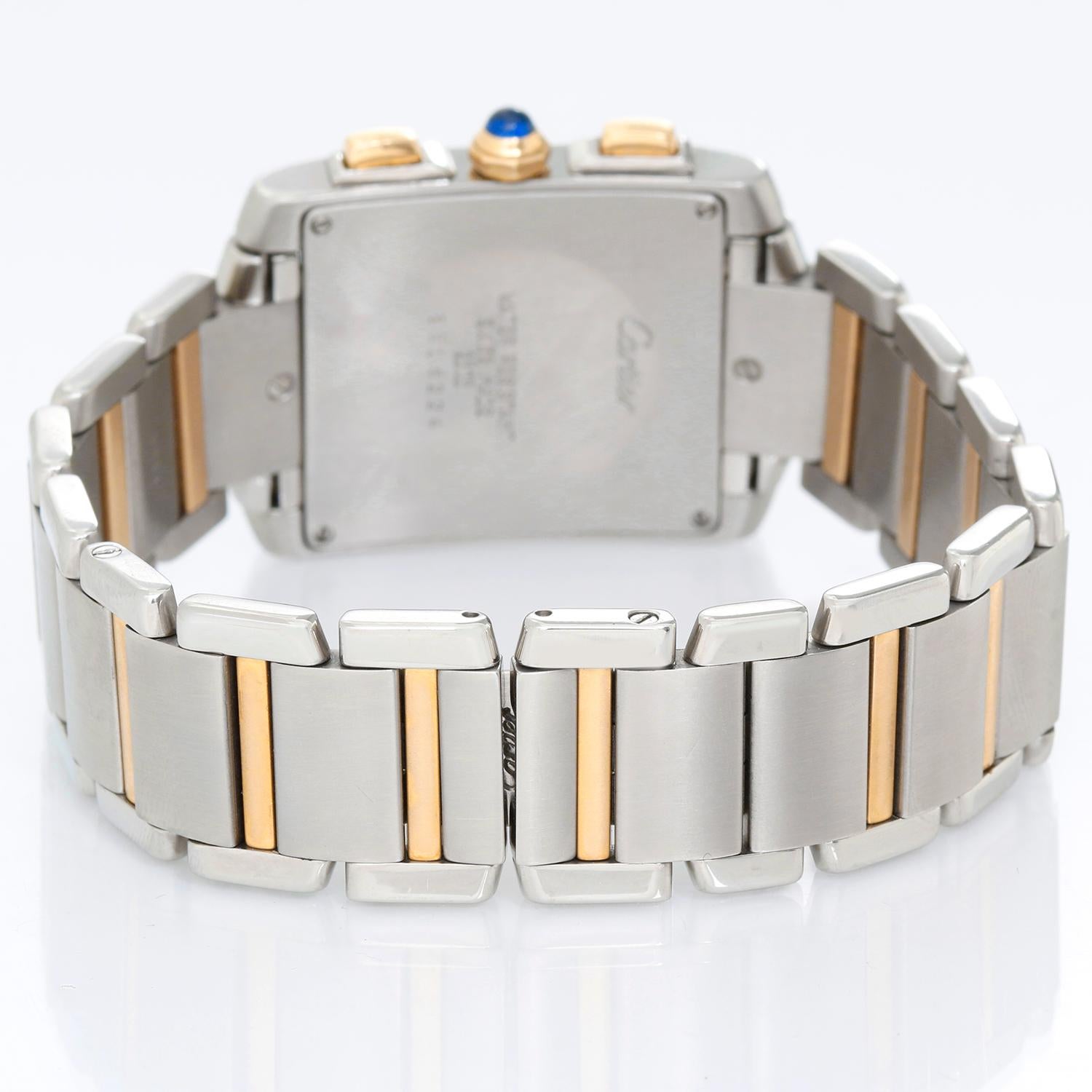 Women's or Men's Cartier Yellow Gold Stainless Steel Tank Francaise Chronograph Quartz Wristwatch