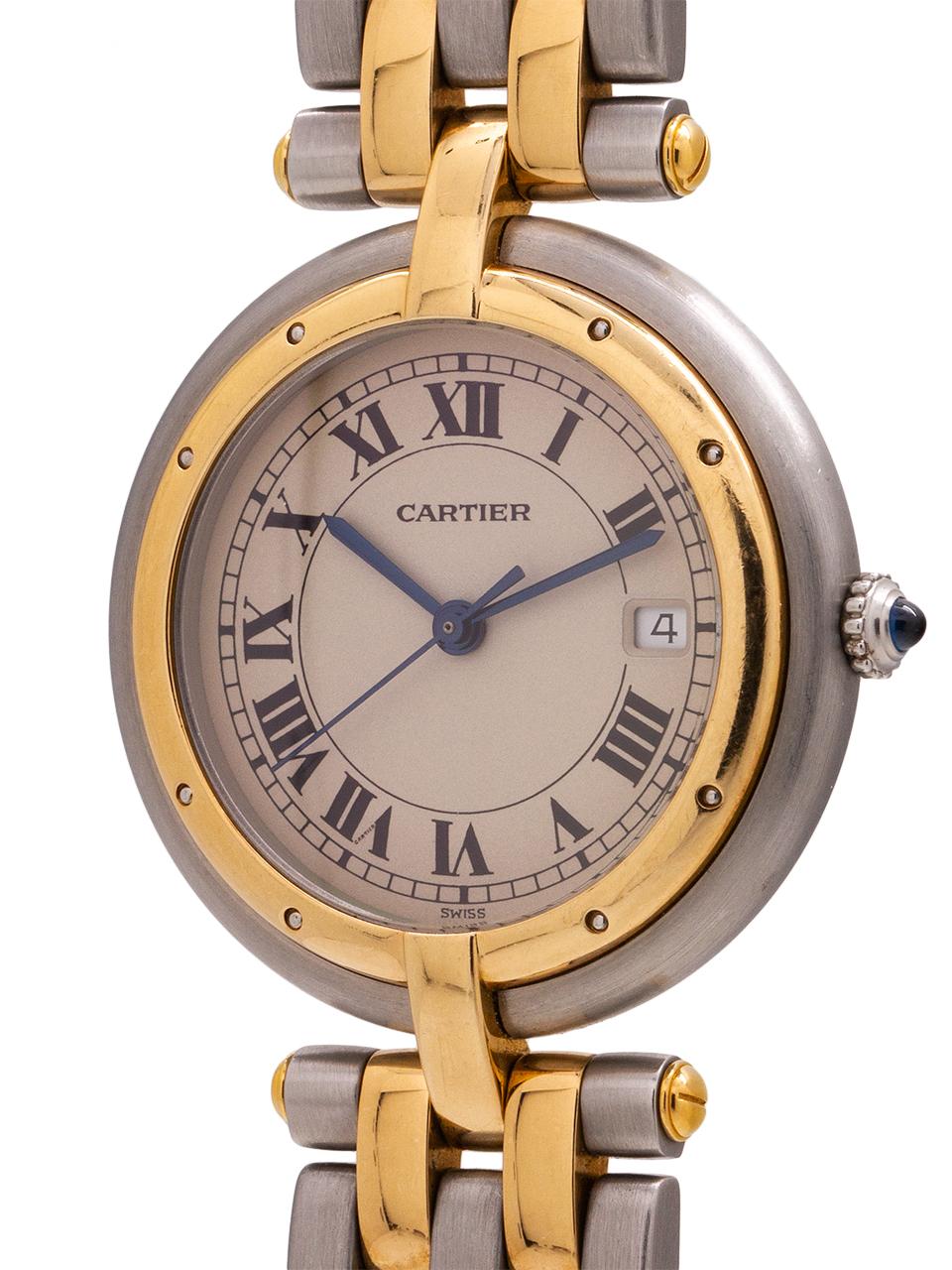 Cartier yellow gold stainless steel Vendome Panther quartz Wristwatch, c 2000s In Excellent Condition In West Hollywood, CA