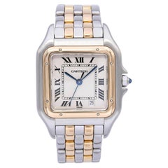 Cartier Yellow Gold & Steel Panthere Two-Row 27mm Womens Watch Ref. 110000R