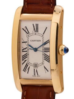 Cartier Yellow Gold Tank American XL Automatic Wristwatch, circa 2000s