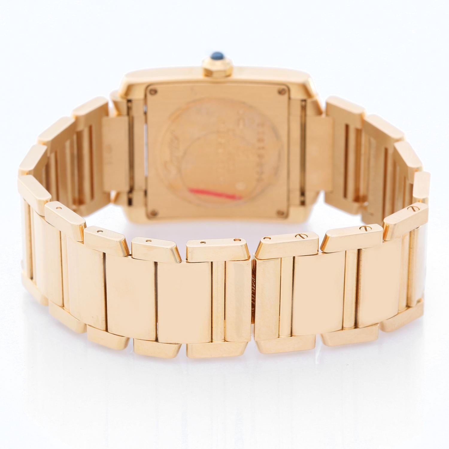 Cartier Yellow Gold Tank Francaise Midsize Quartz Wristwatch Ref W50003N2 In Excellent Condition In Dallas, TX