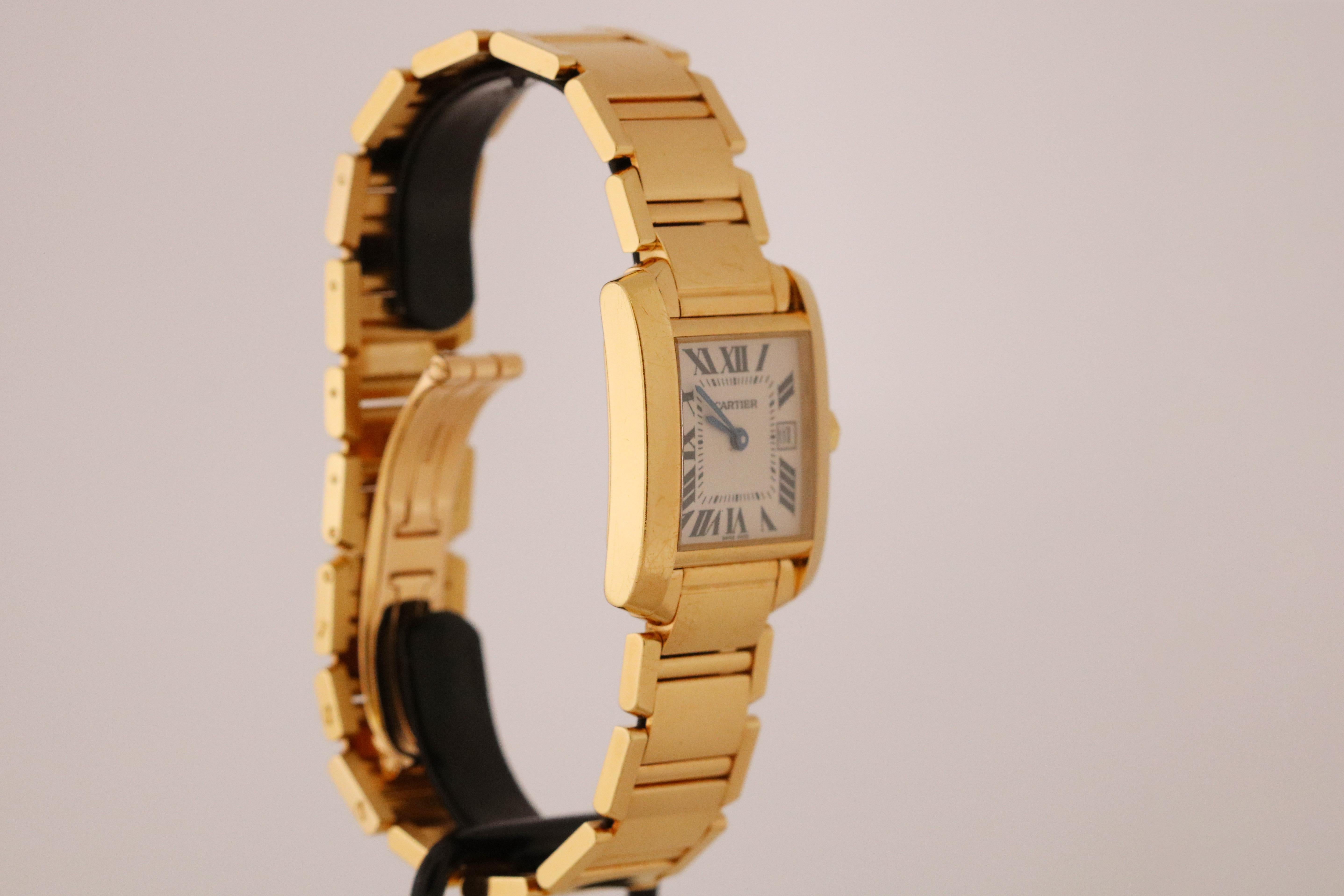 Modern Cartier Yellow Gold Tank Francaise Quartz Wristwatch Ref W50014N2