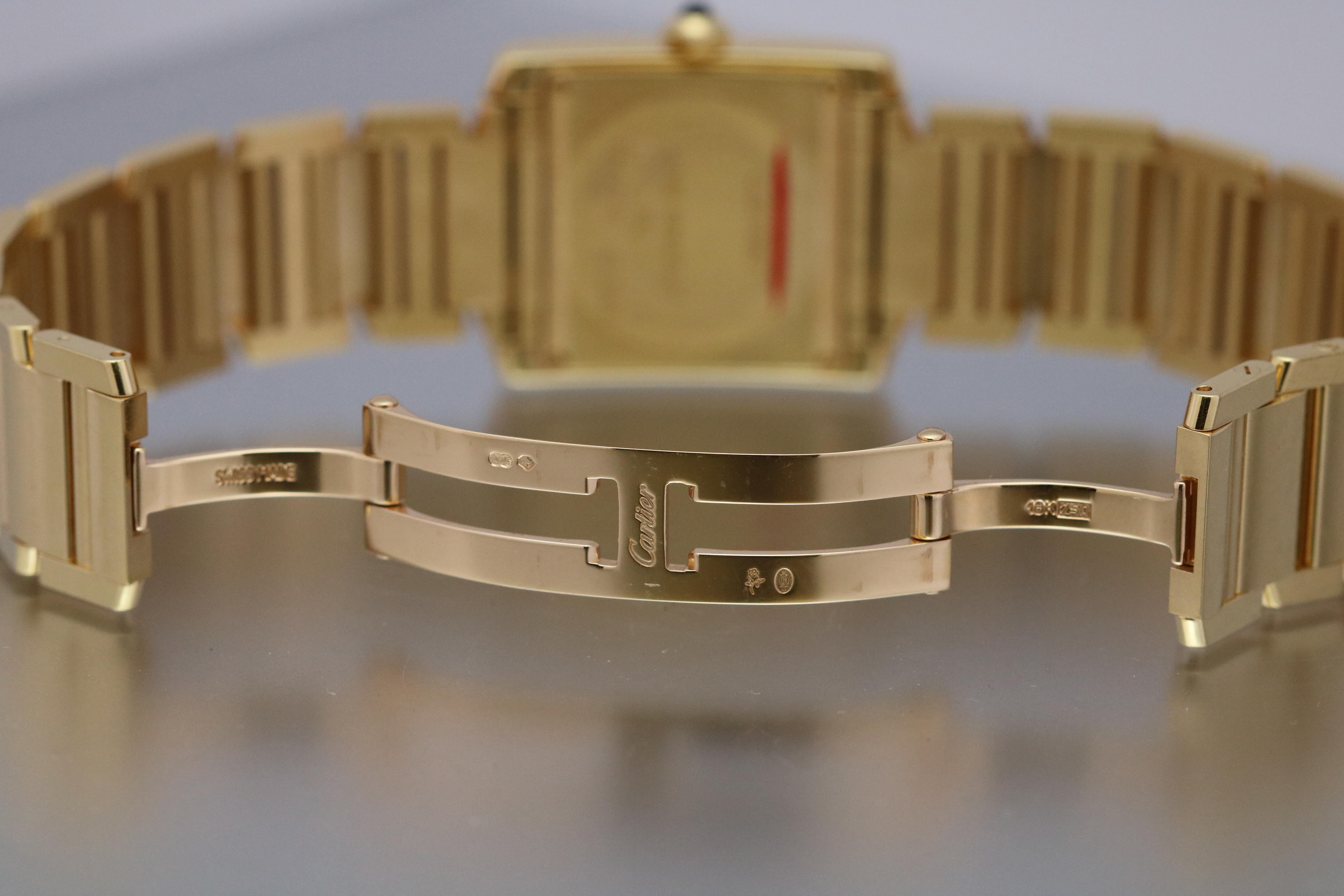 Women's or Men's Cartier Yellow Gold Tank Francaise Quartz Wristwatch Ref W50014N2