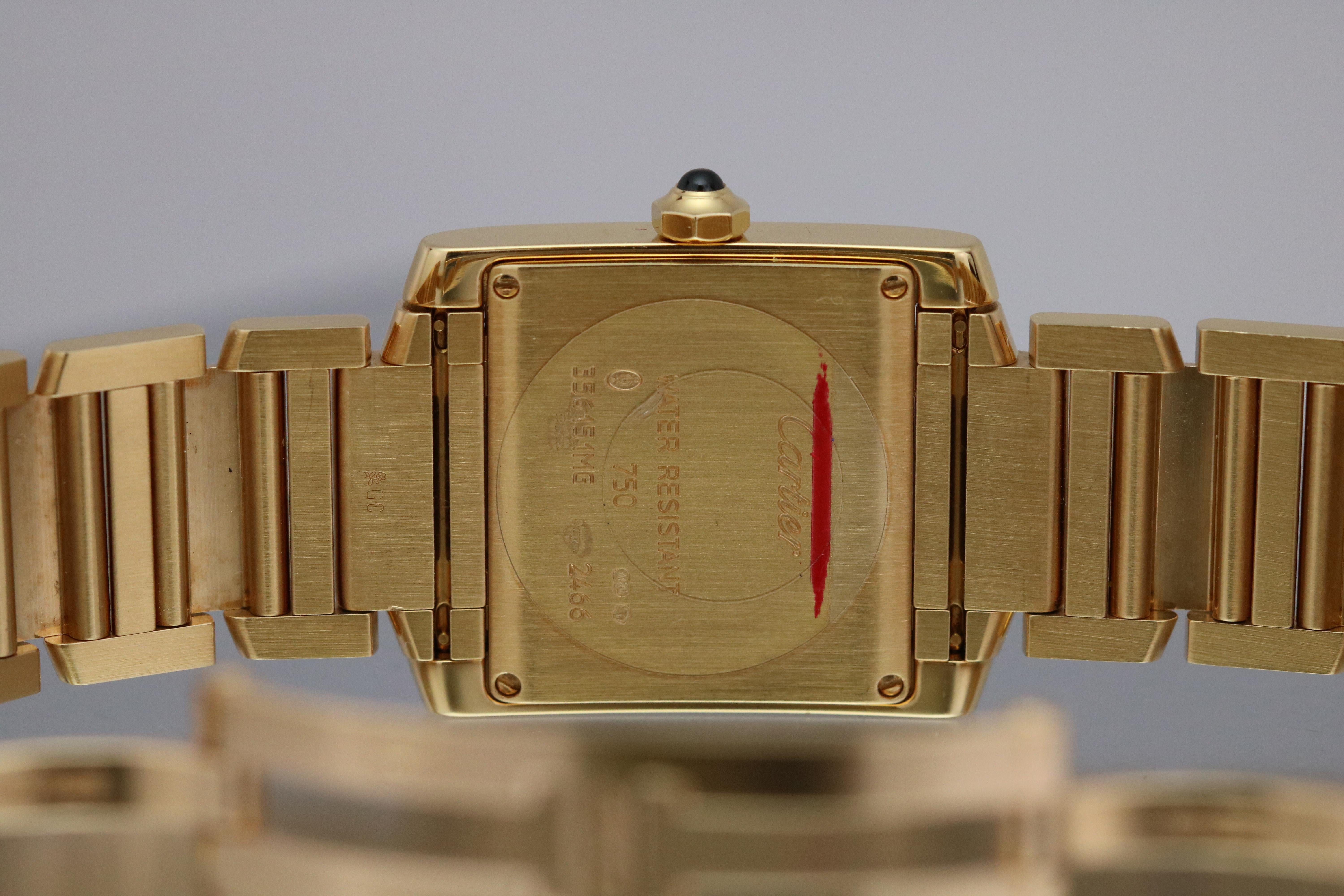 Cartier Yellow Gold Tank Francaise Quartz Wristwatch Ref W50014N2 1