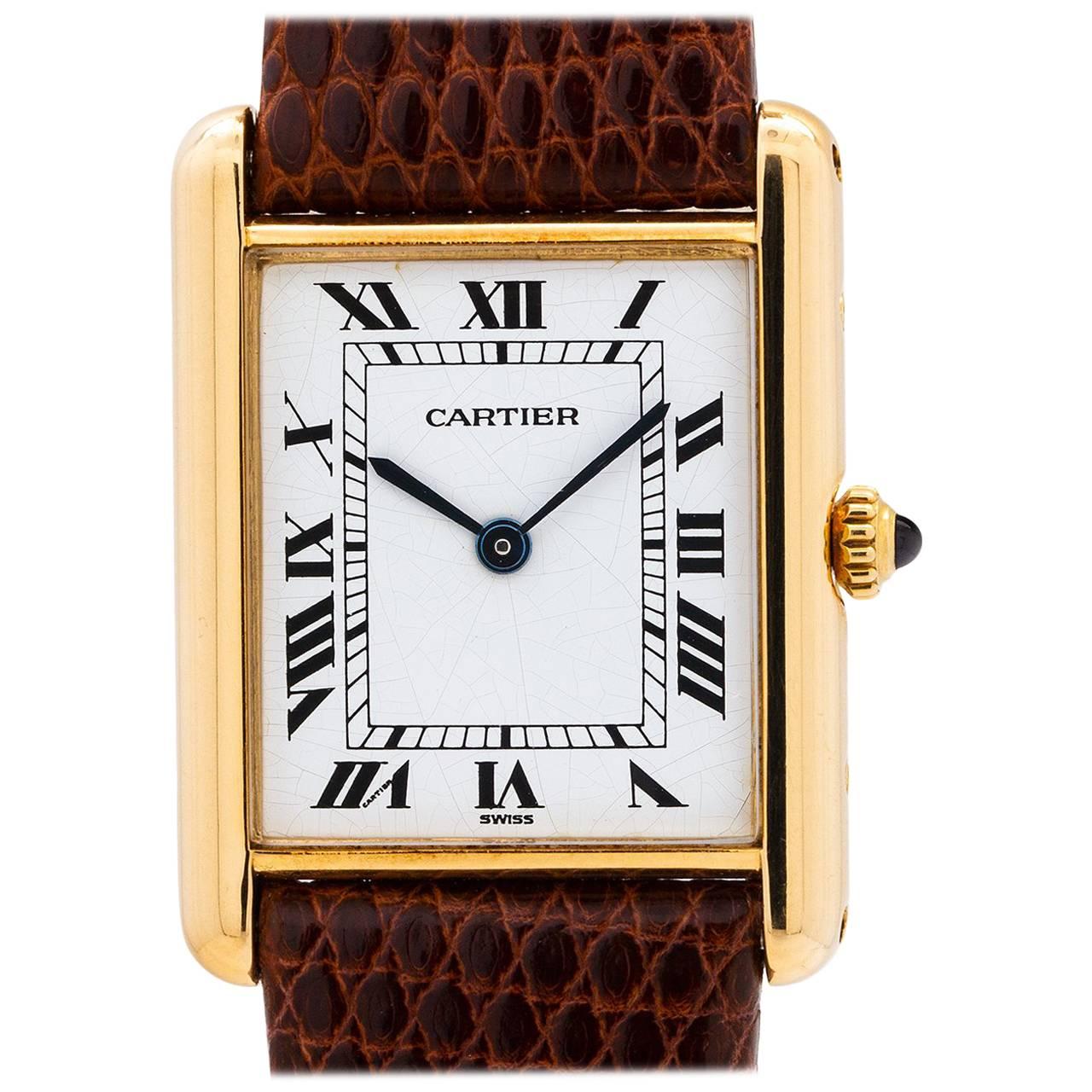 Cartier yellow Gold Tank Louis quartz wristwatch, circa 1990s