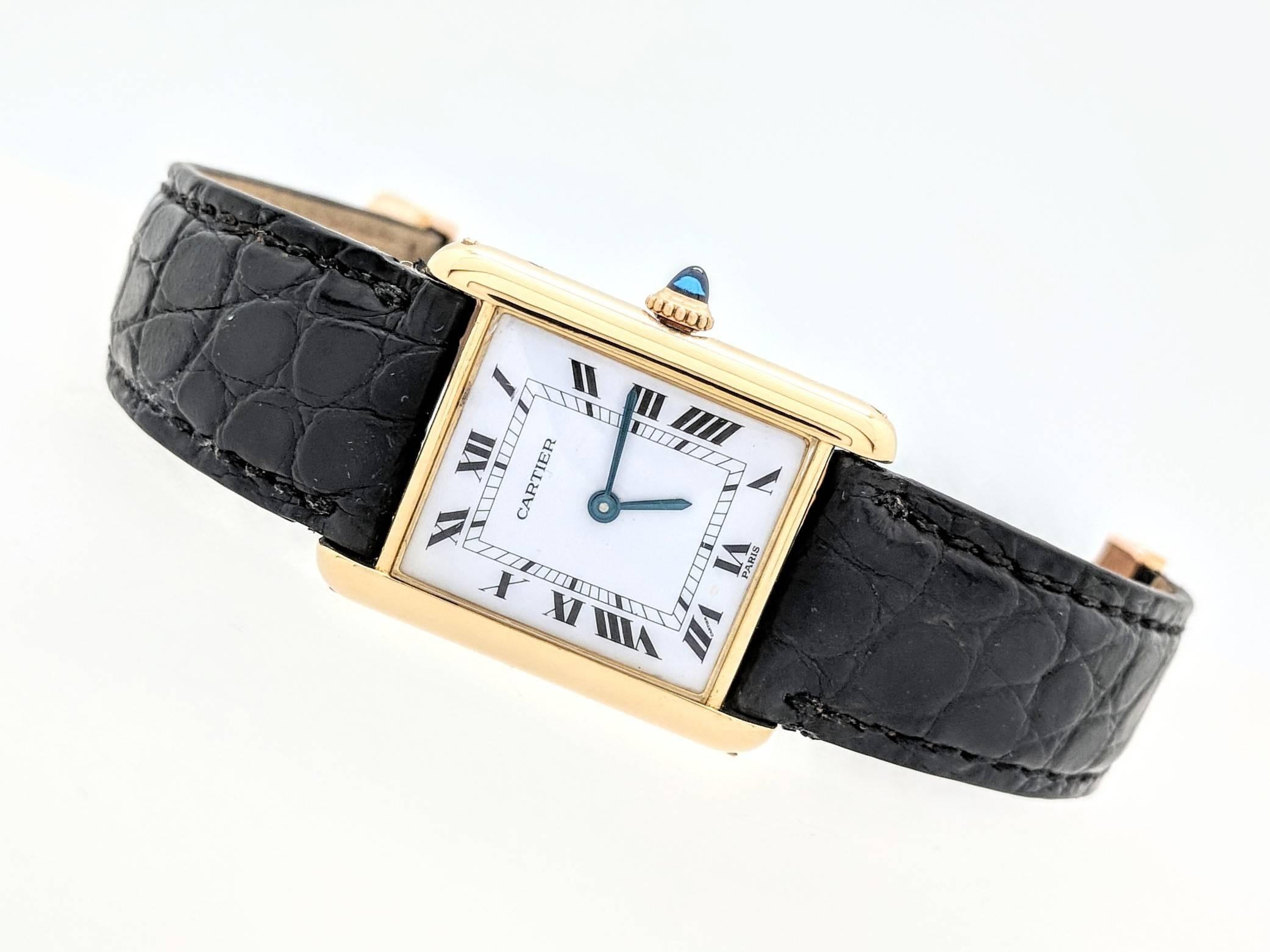 Vintage 1970s Cartier Tank Louis 18K Solid Gold Unisex Watch w/Deployment Clasp

You are viewing an Authentic Vintage 1970's Cartier Tank Louis 18k Yellow Gold Watch with Deployment Clasp.

Unisex 18k yellow gold 23x30mm Cartier Tank Louis manual