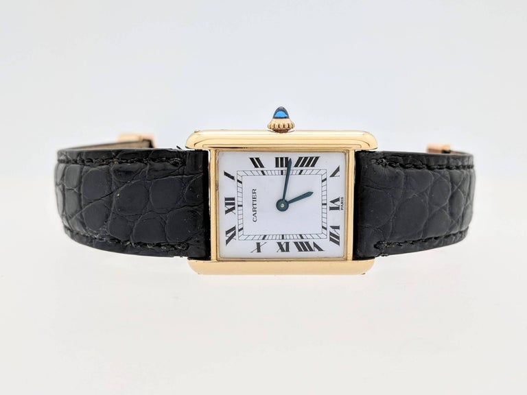 Cartier Yellow Gold Tank Louis Vintage manual Wristwatch, 1970s at 1stDibs
