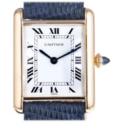 Retro Cartier Yellow Gold Tank Louis Wristwatch