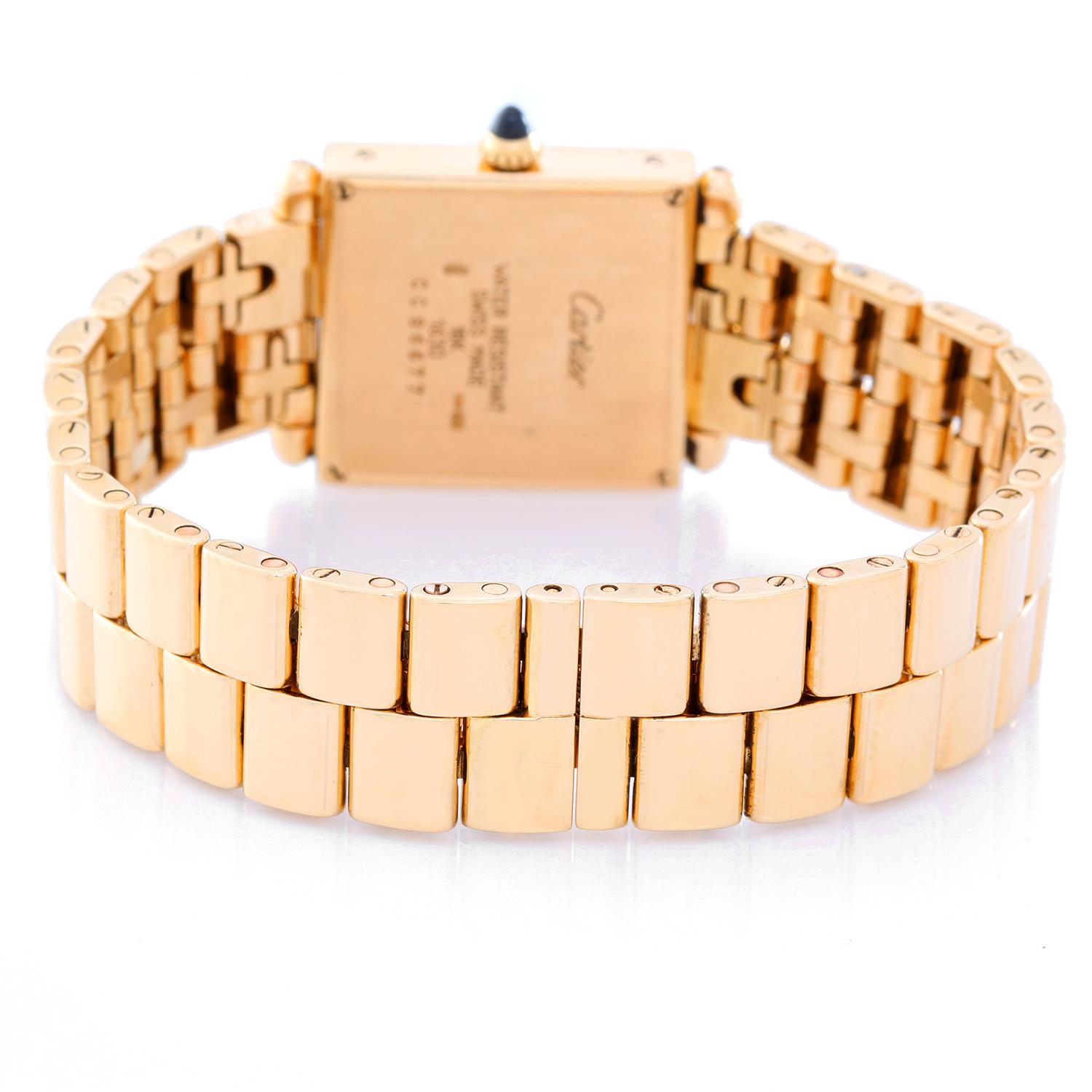 Art Deco Cartier Yellow Gold Tank Obus Quartz Wristwatch
