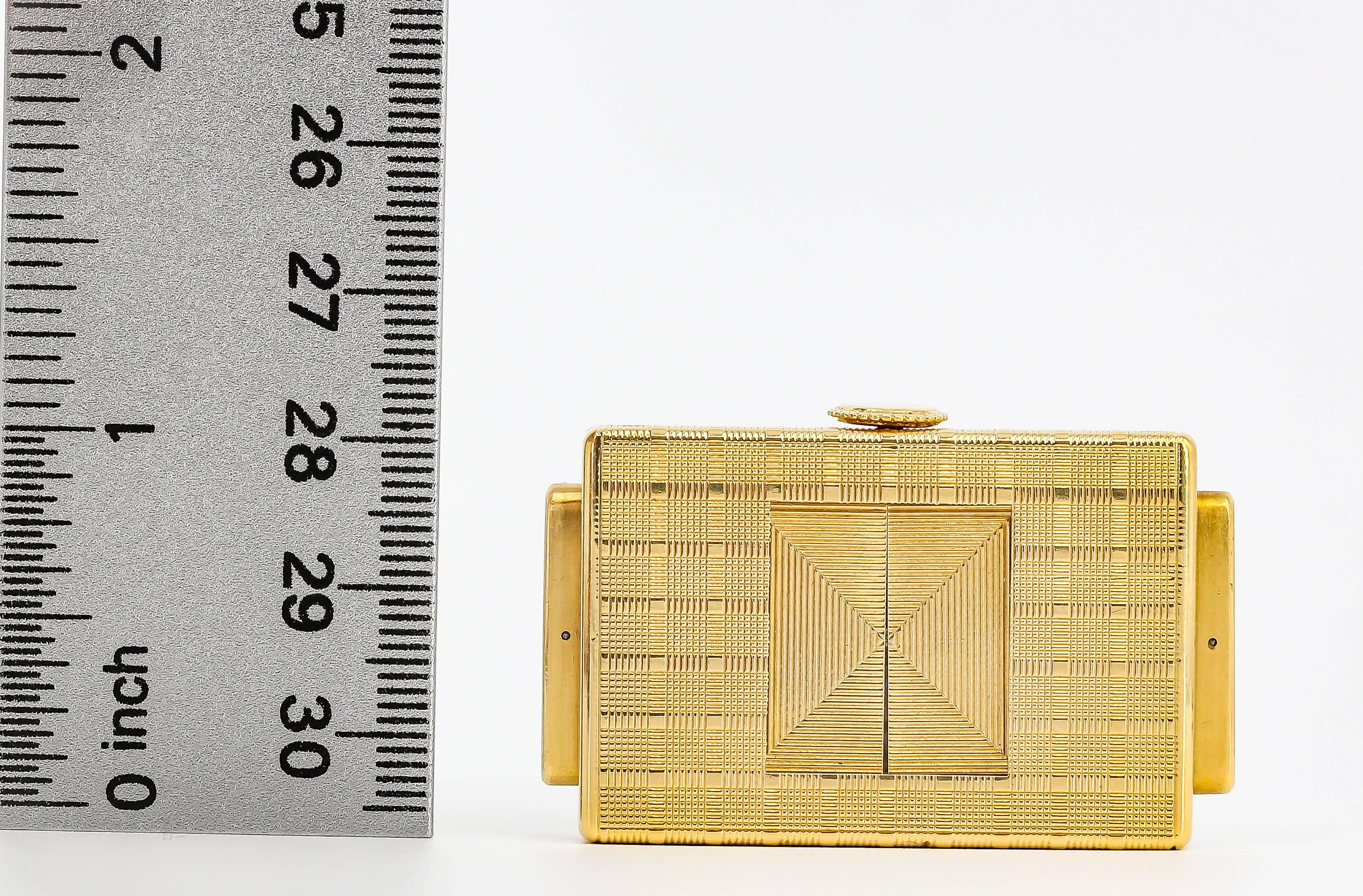 Women's or Men's Cartier Yellow Gold Traveling Shutter Mechanical wind Watch Clock