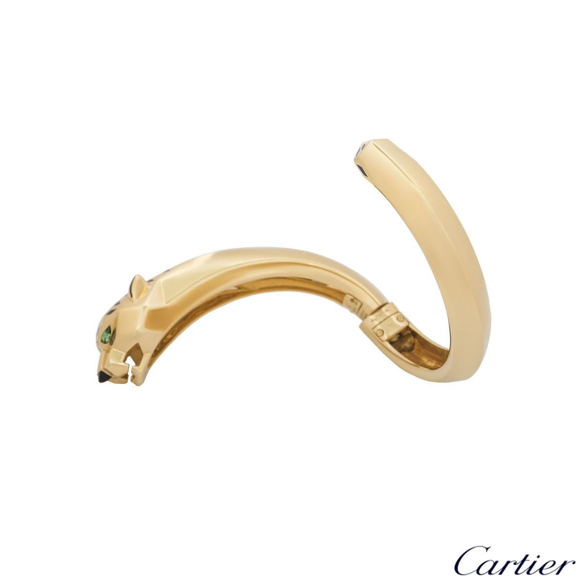 Cartier Yellow Gold, Tsavortie, Onyx Panthere De Cartier Bracelet In Excellent Condition In London, GB