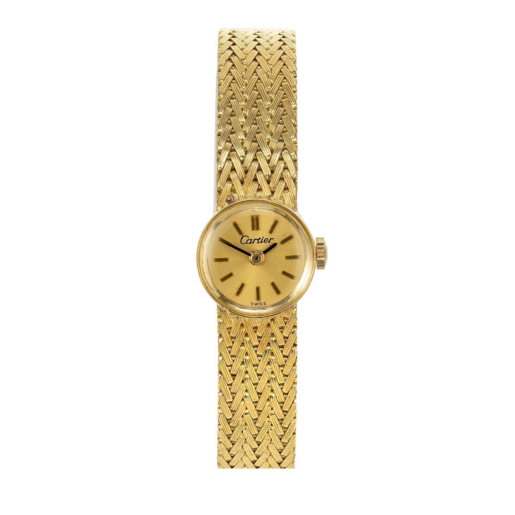 Orologio da polso da donna Cartier Universal Geneve in oro giallo, metà del secolo scorso In condizioni buone a Stamford, CT