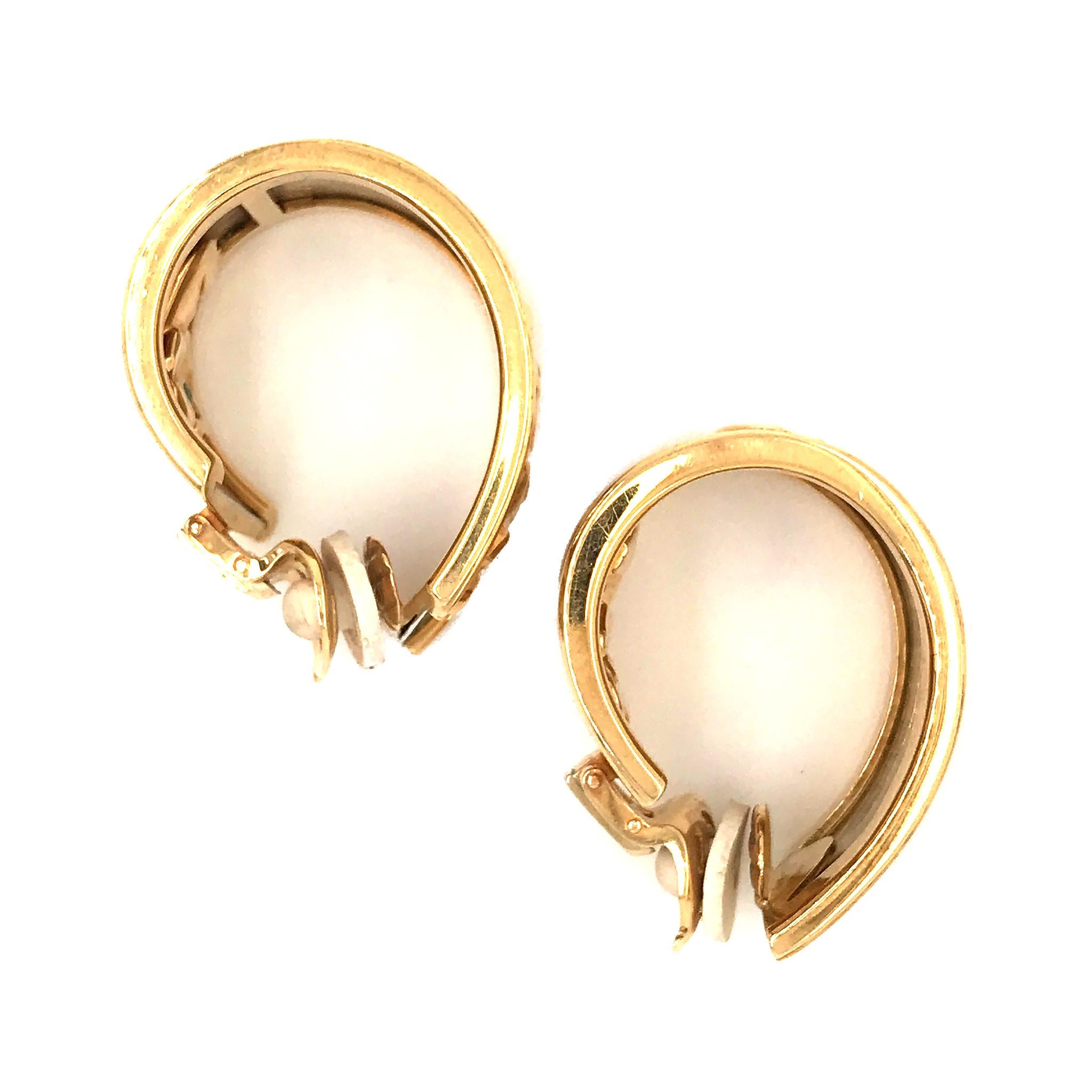 Women's Cartier Yellow Gold Walking Elephant Vintage Hoop Earrings
