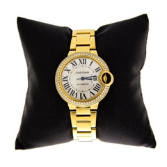 Ballon Bleu de Cartier Yellow Gold 33mm Pave Diamond Watch