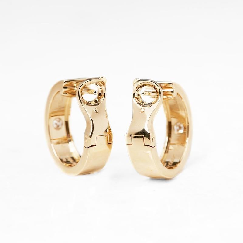 Love earrings, 18K yellow gold, each set with 1 brilliant-cut diamond of 0.07 carat.

A child of 1970s New York, the LOVE collection remains today an iconic symbol of love that transgresses convention. The screw motifs, ideal oval shape and