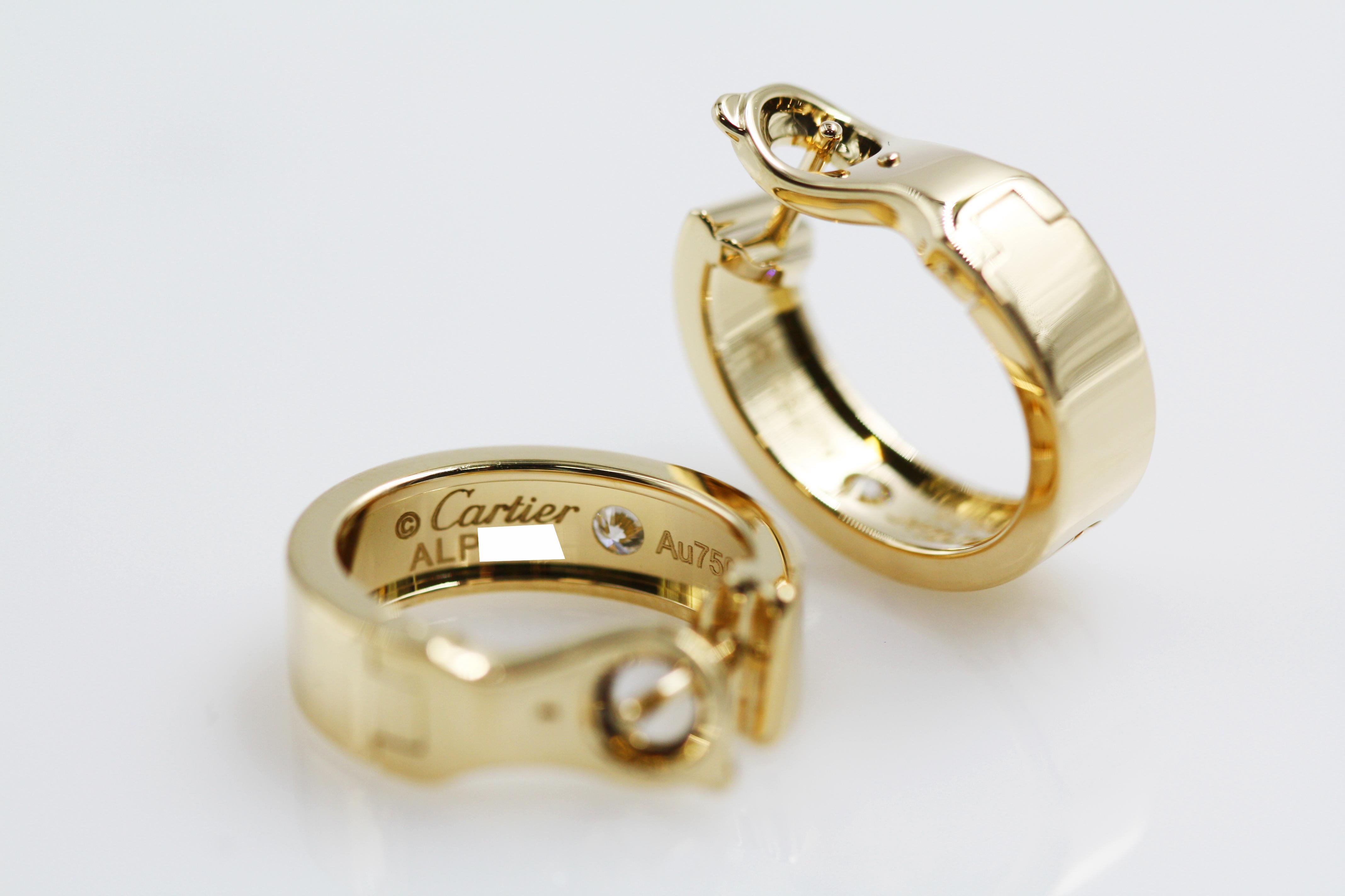 Cartier Yellow Love Diamonds Gold Diamonds Earrings In Good Condition For Sale In New York, NY