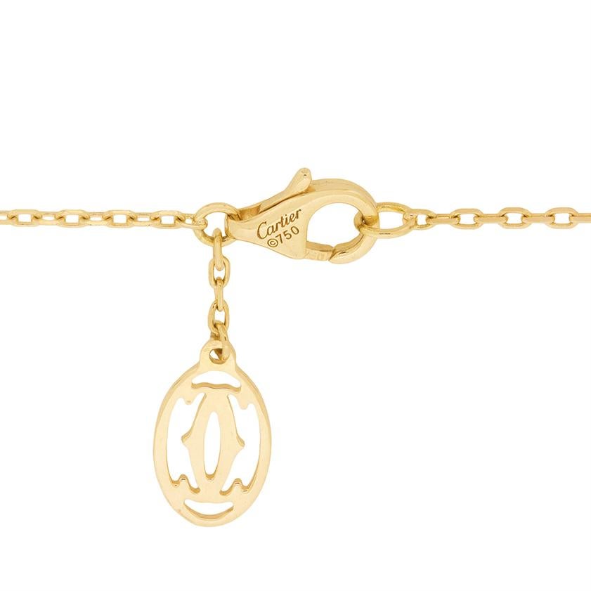 Women's or Men's Cartier Yellow, Pink and White Gold Trinity Diamond Necklace