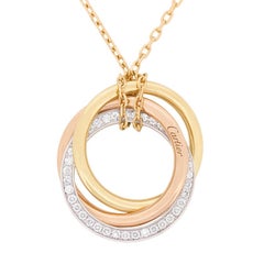 Cartier Yellow, Pink and White Gold Trinity Diamond Necklace