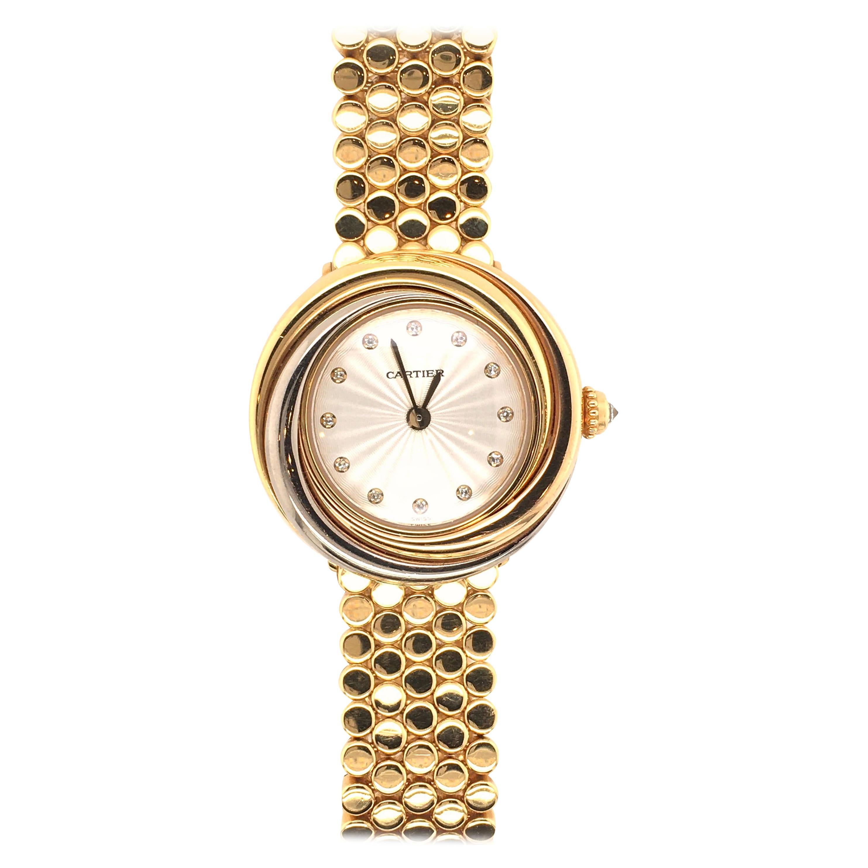 Cartier Yellow, Rose, White Gold and Diamond Trinity Watch
