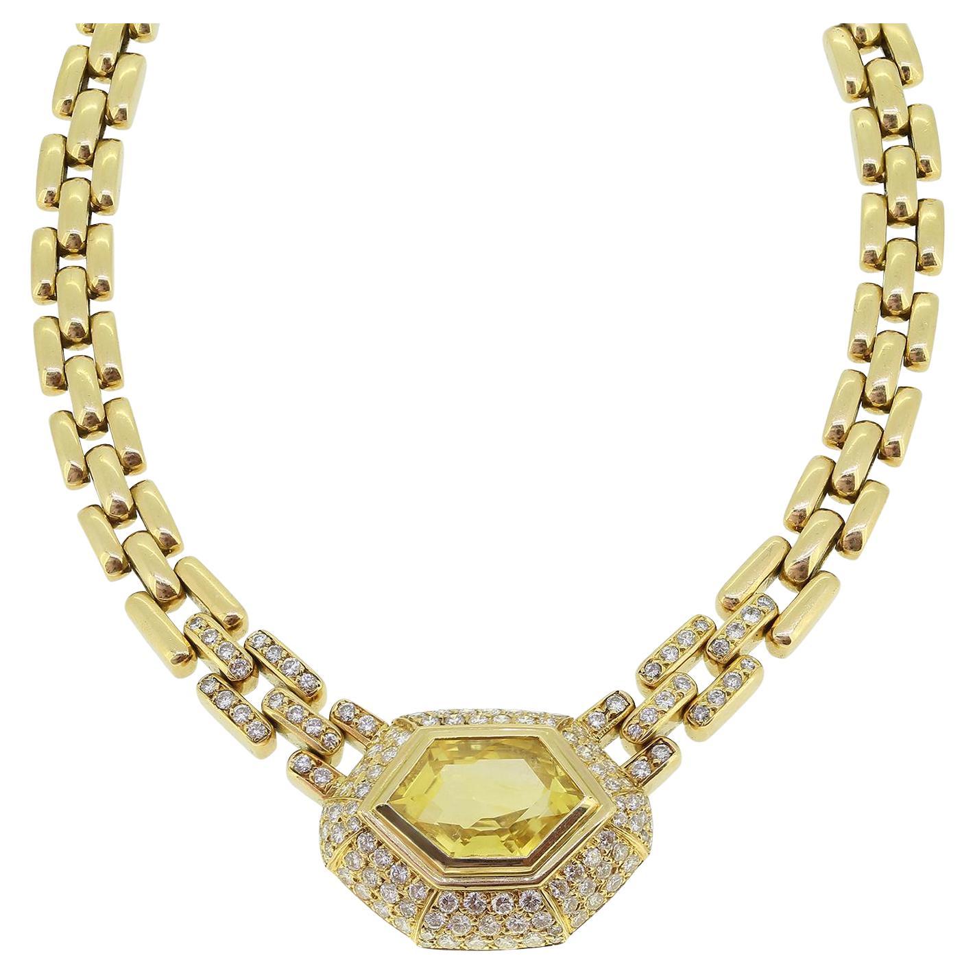 Collier de saphirs jaunes et de diamants de Cartier
