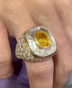 Cartier Yellow Sapphire and Diamond Ring