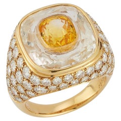 Cartier Yellow Sapphire and Diamond Ring