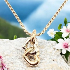 Cartier Yellow White Gold Double Heart Pendant Chain Necklace