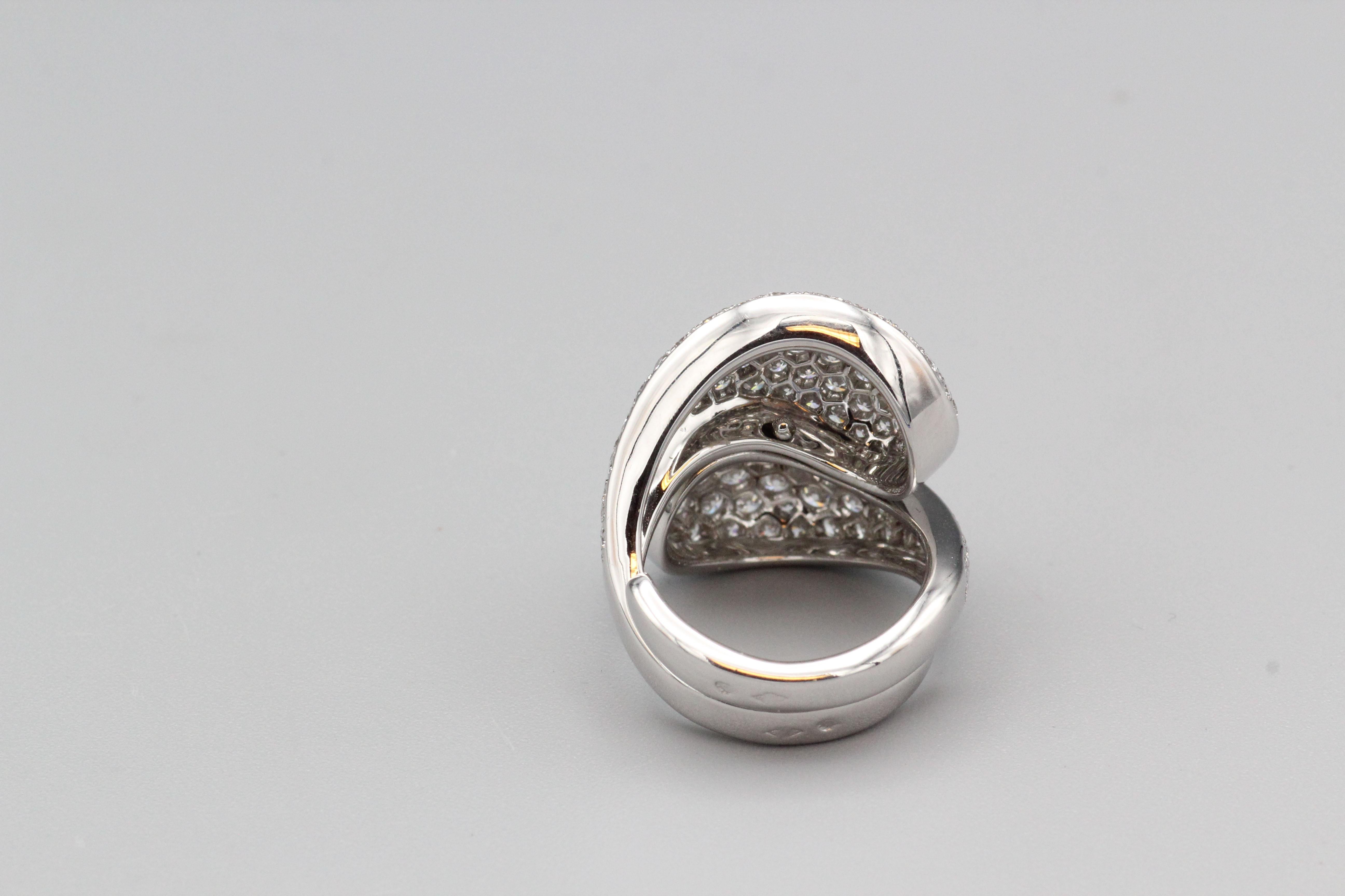 Cartier Yin Yang Pave Diamond 18k White Gold Ring 2