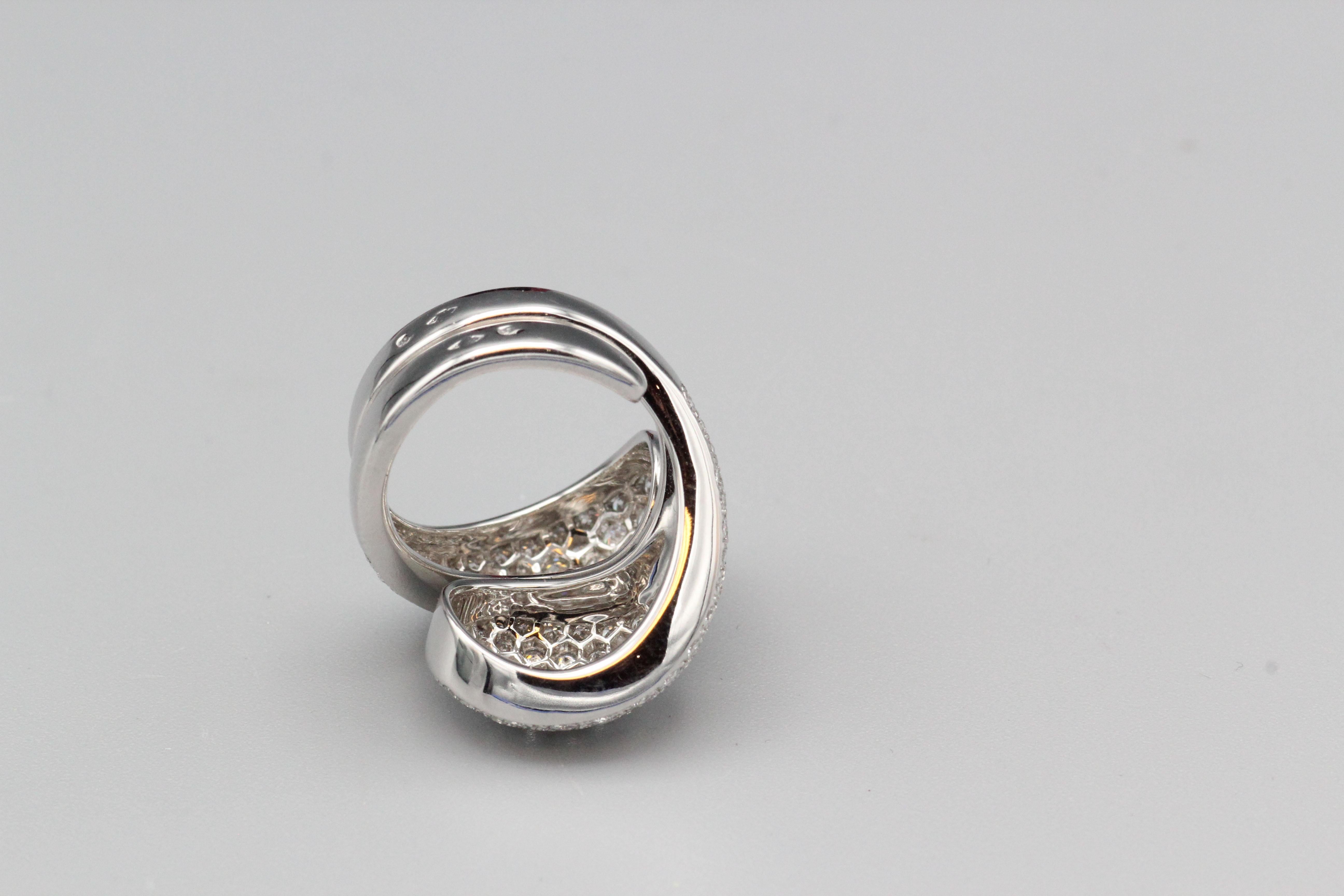 Cartier Yin Yang Pave Diamond 18k White Gold Ring 3