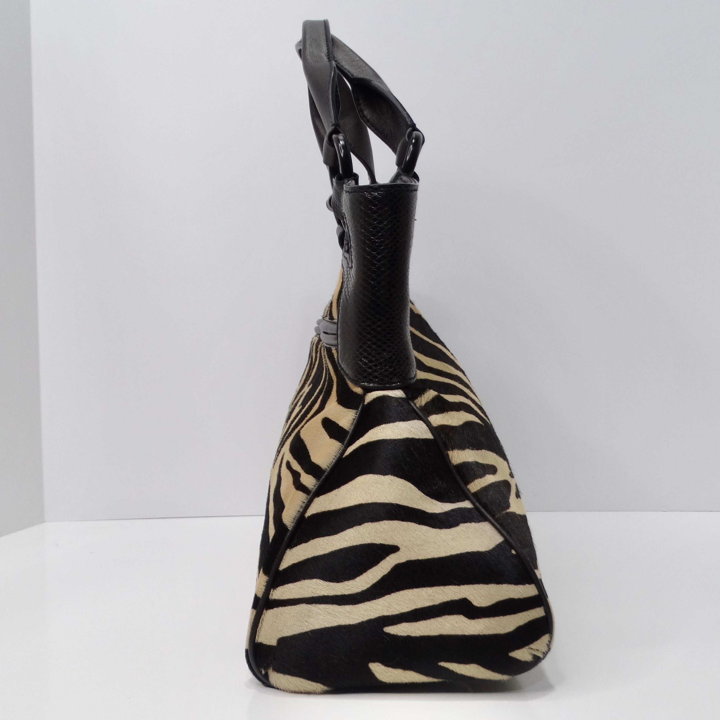 Cartier Zebra Print Pony Hair 90s Shoulder Bag 3