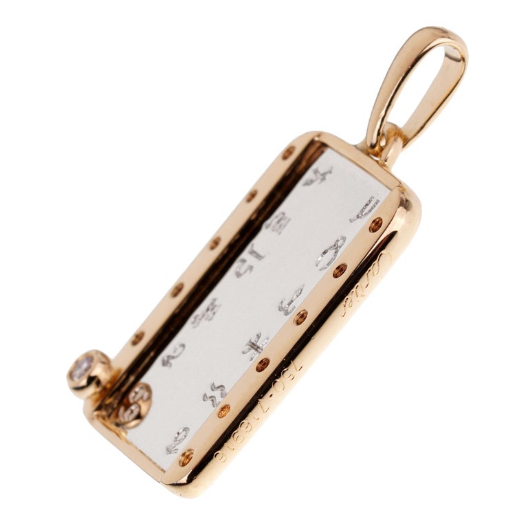 Cartier Zodiac Vintage Diamond Gold Pendant at 1stDibs