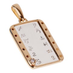 Cartier Zodiac Vintage Diamond Gold Pendant