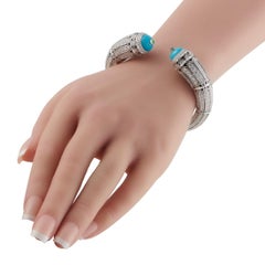 Cartier18K Oro Blanco 12,73 ct Diamante, Turquesa y Esmeralda Pulsera CA01-021726