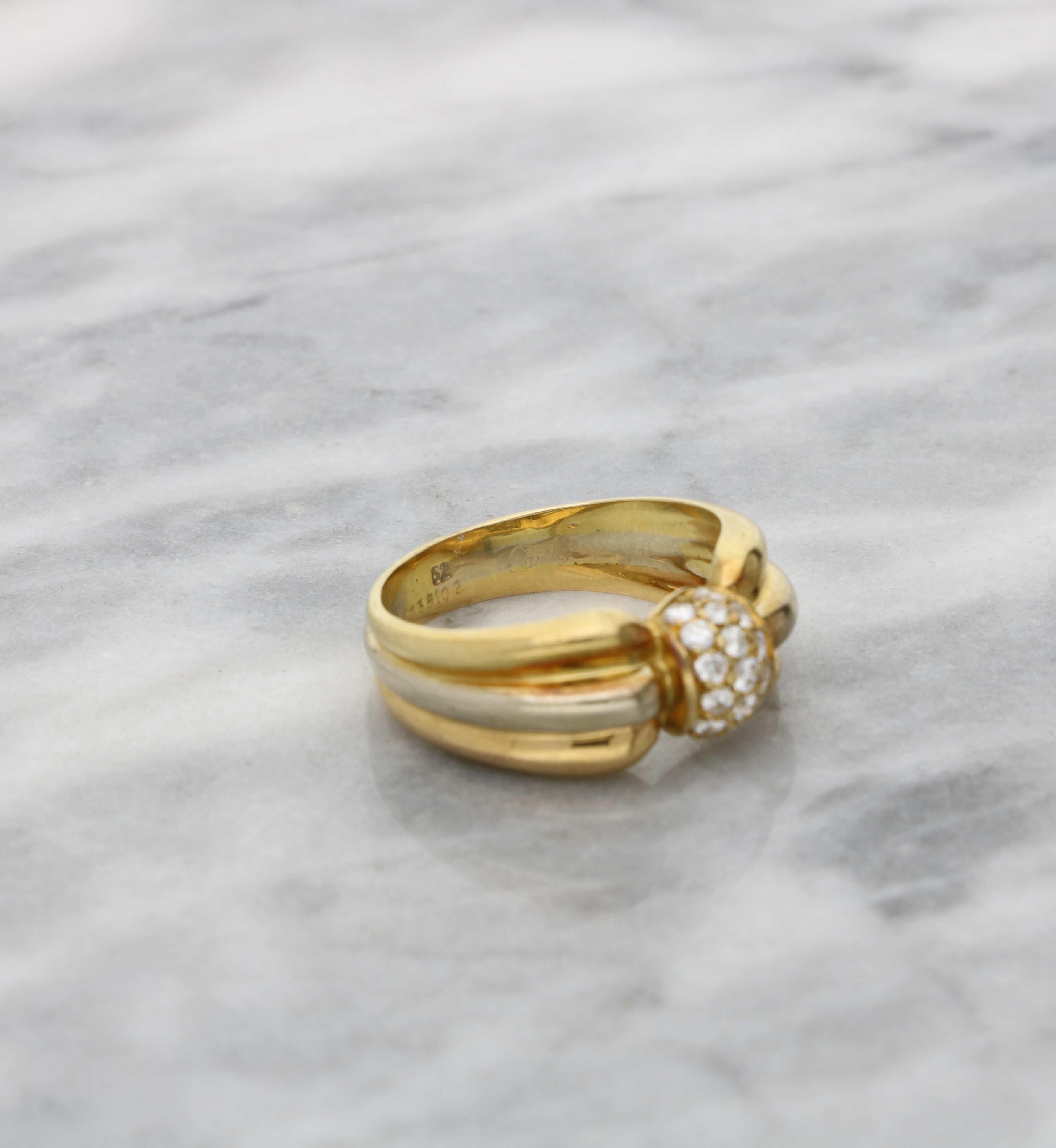 Women's or Men's Cartier 18 Carat Diamond-Set Ring For Sale