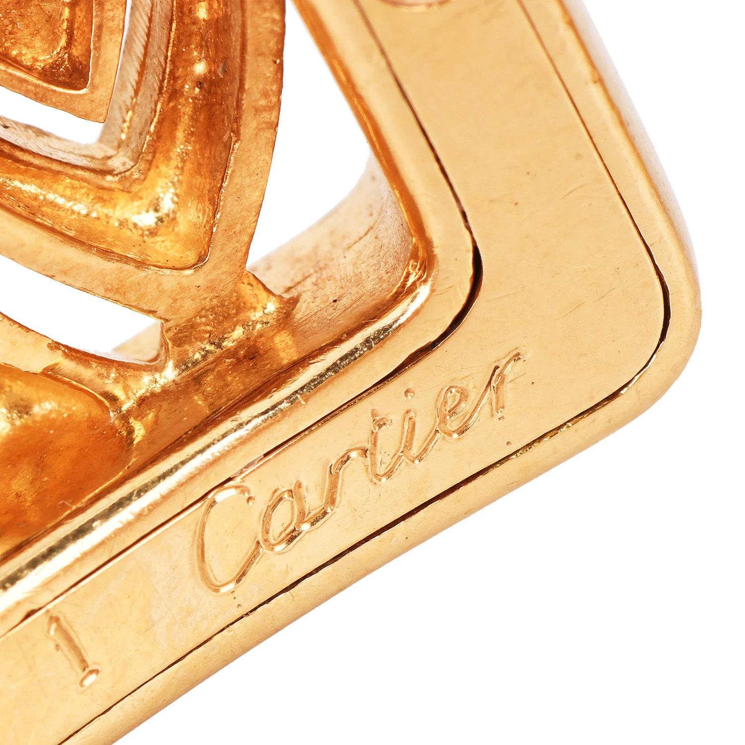 Cartier Tanjore Diamond Gemstone 18K  French Bangle Bracelet For Sale 1