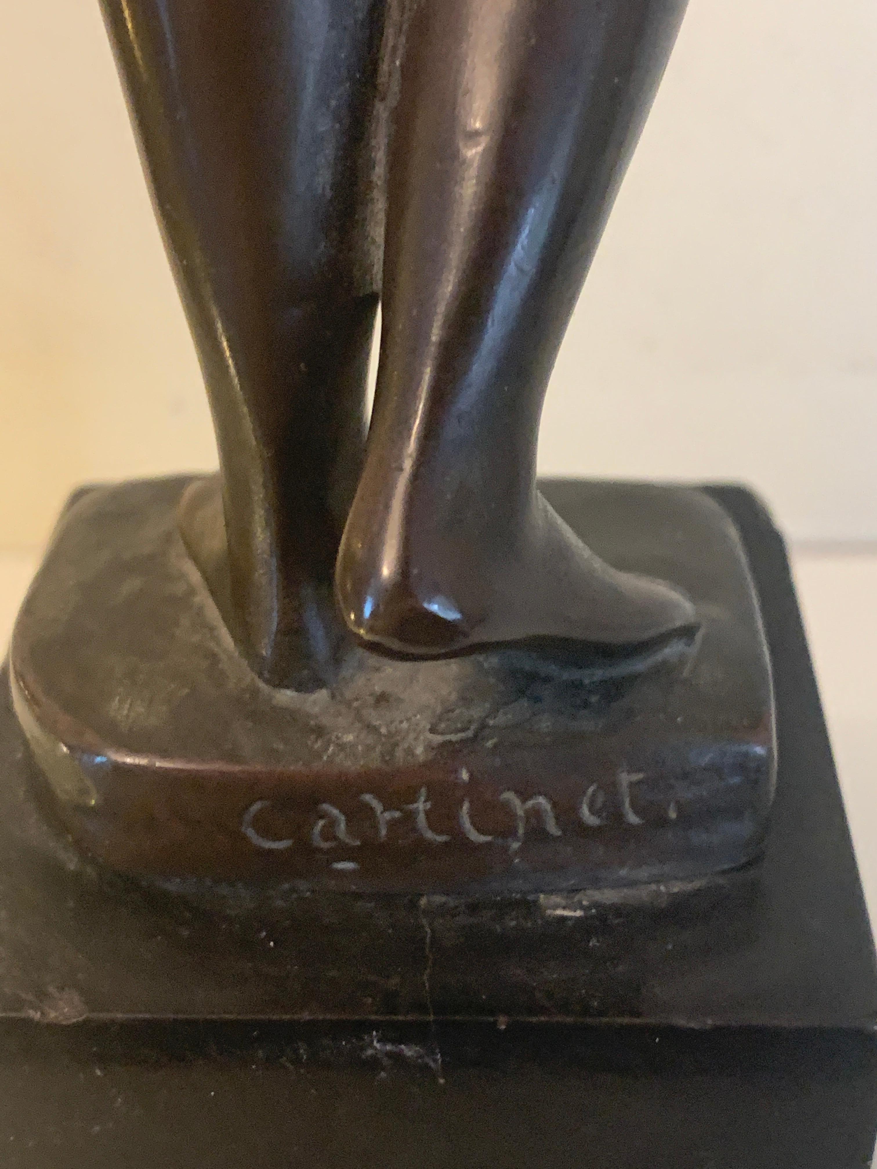 19th century French Bronze of a naked woman standing up. - Victorian Sculpture by Cartinet