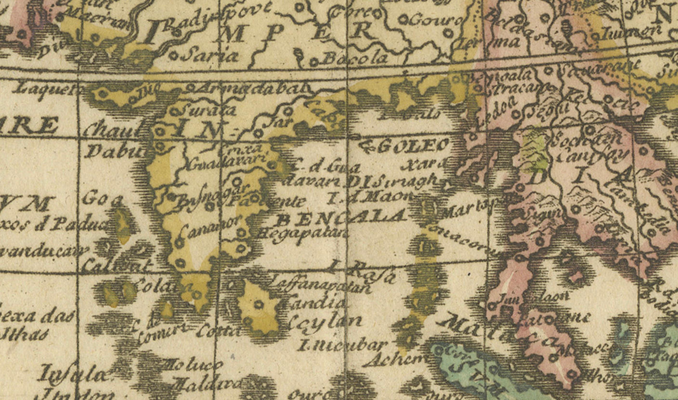 Cartographic Elegance: The Art and Science of 17th-Century Asian Karten, ca.1681 (Spätes 17. Jahrhundert) im Angebot