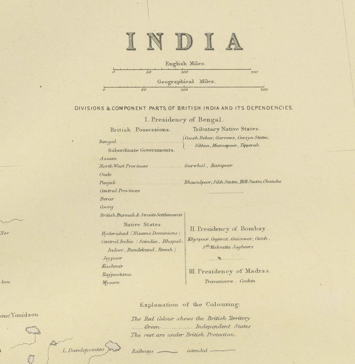 Late 19th Century Cartographic Elegance: The British Raj's India, 1882 Atlas by Blackie and Son For Sale