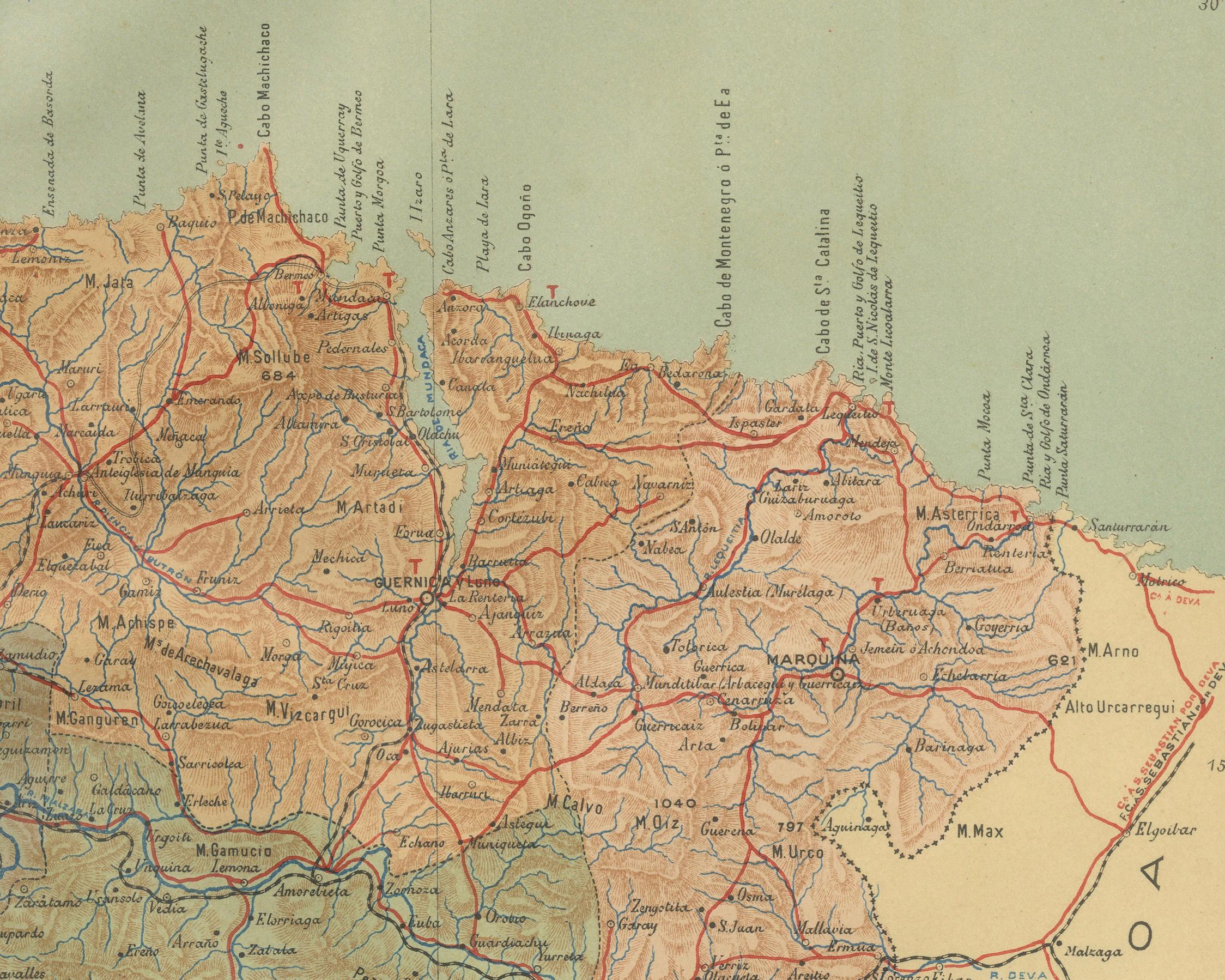This is a historical map of the province of Vizcaya (Biscay) in Spain, dated 1901. The title on the map is 