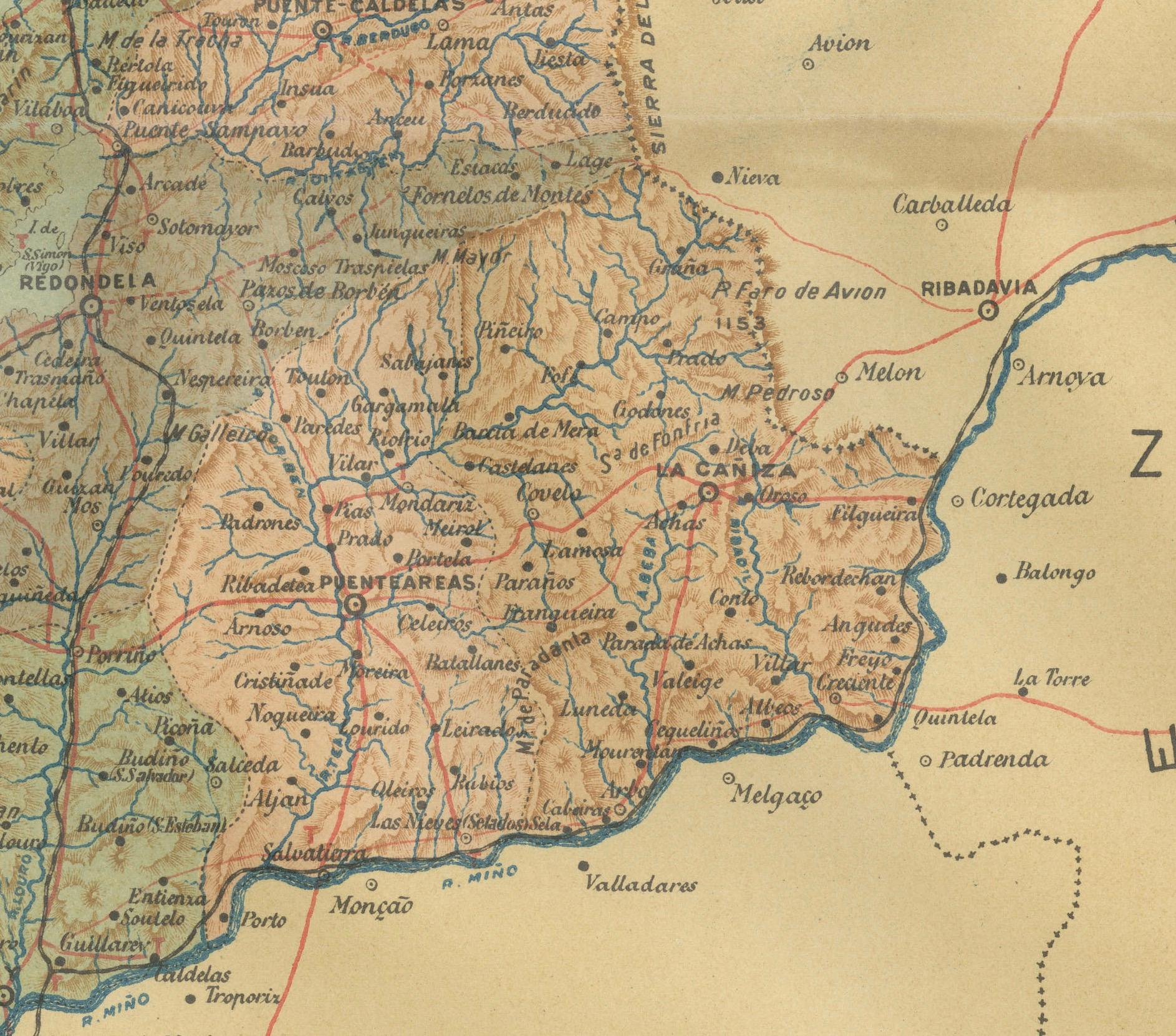 Early 20th Century Cartographic Survey of Pontevedra, 1902: Crossroads of Galicia
