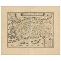 Cartographic Tapestry: Antique Map of Asia Minor, circa 1640