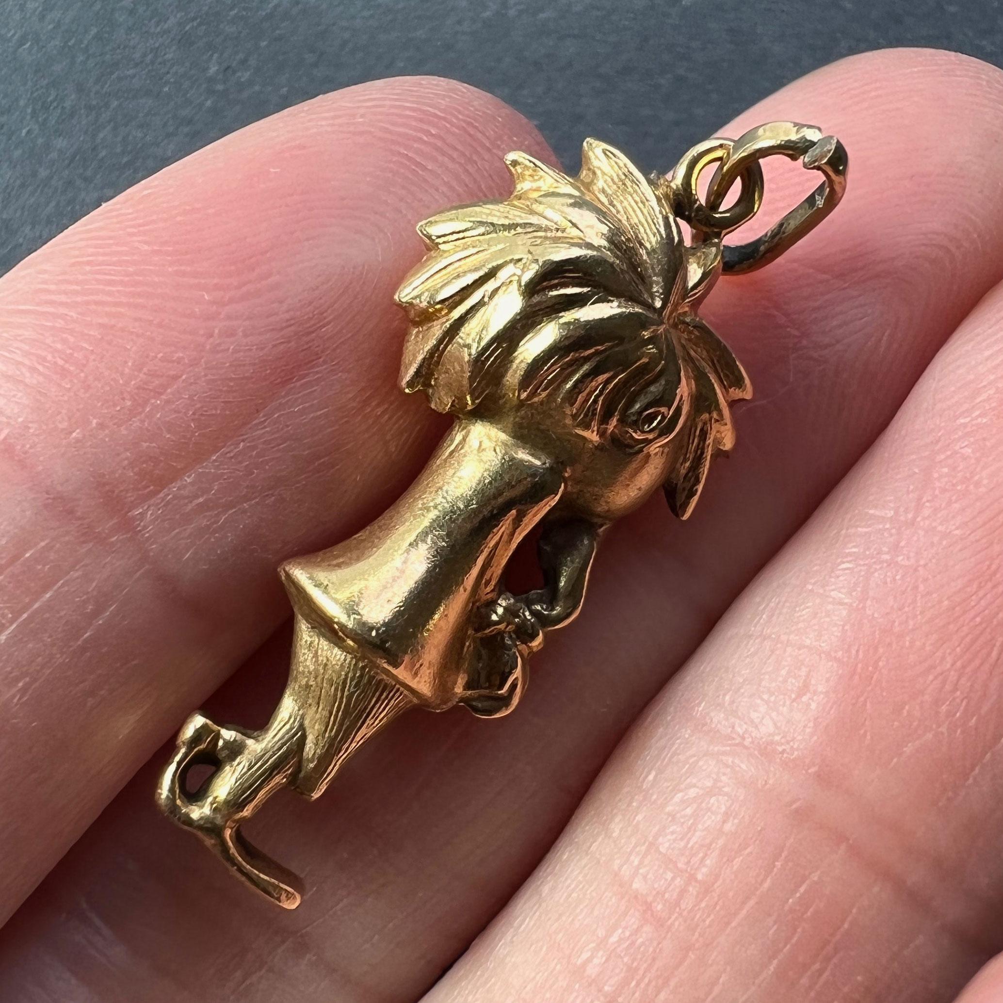 Cartoon Character 18K Yellow Gold Charm Pendant For Sale 1